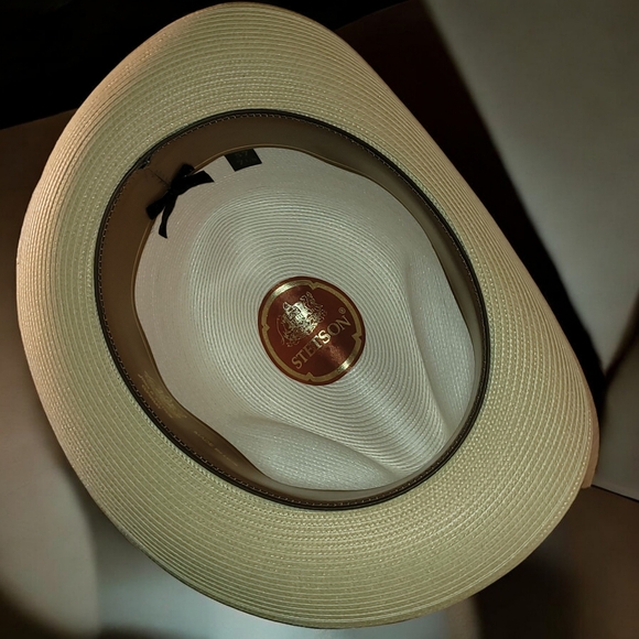 Stetson Andover Florentine Milan braid hat Ivory Conjiac Vintage never worn - Picture 6 of 12